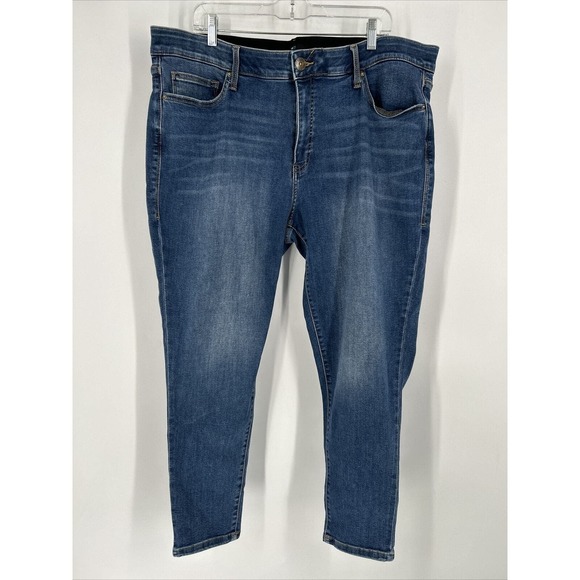 LuLaRoe Jeans Womens 42x28 Skinny Fit Lycra Denim Magic‎ Waist Love Blue Stretch - Picture 1 of 8